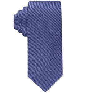 Calvin Klein Men's Shiny Mini-Stripe Solid Tie Purple OS B4HP